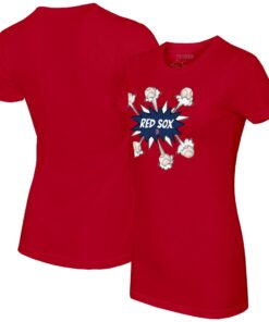 Women's Boston Red Sox Tiny Turnip Red Baseball Pow T-Shirt