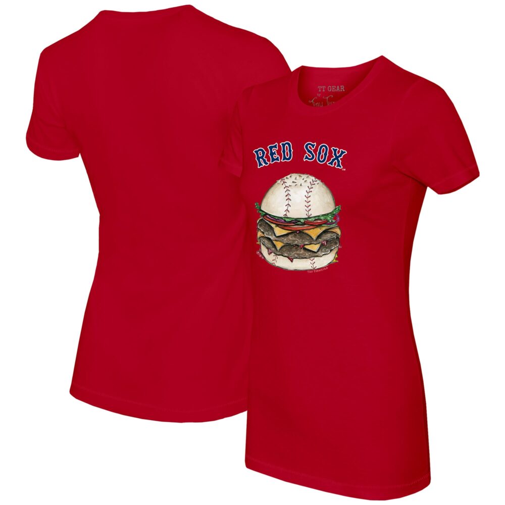 Women's Boston Red Sox Tiny Turnip Red Burger T-Shirt