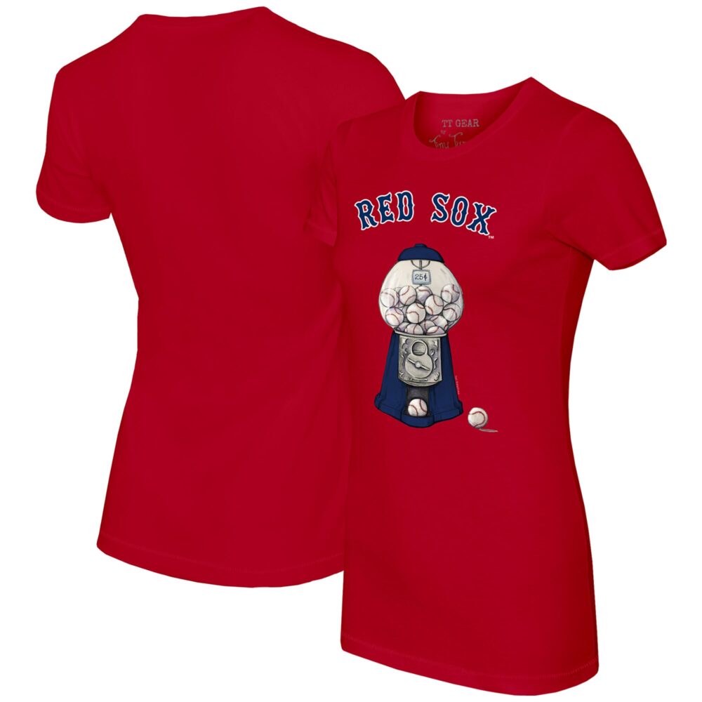 Women's Boston Red Sox Tiny Turnip Red Gumball Machine T-Shirt