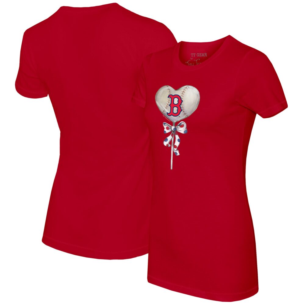 Women's Boston Red Sox Tiny Turnip Red Heart Lolly T-Shirt