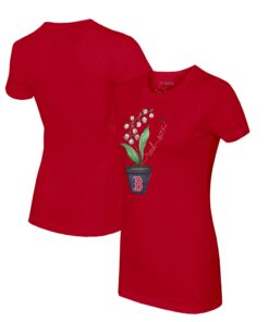 Women's Boston Red Sox Tiny Turnip Red Lilies & Ladybugs T-Shirt