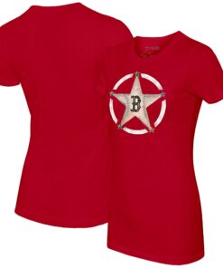 Women's Boston Red Sox Tiny Turnip Red Military Star T-Shirt