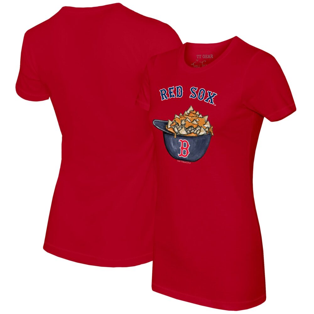Women's Boston Red Sox Tiny Turnip Red Nacho Helmet T-Shirt