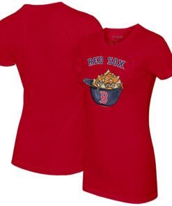 Women's Boston Red Sox Tiny Turnip Red Nacho Helmet T-Shirt