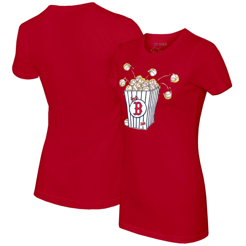 Women's Boston Red Sox Tiny Turnip Red Popcorn T-Shirt