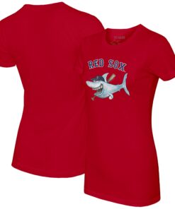 Women's Boston Red Sox Tiny Turnip Red Shark T-Shirt