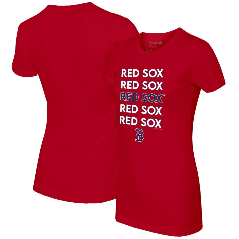 Women's Boston Red Sox Tiny Turnip Red Stacked T-Shirt