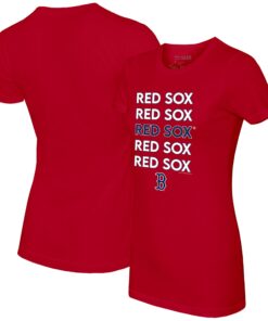 Women's Boston Red Sox Tiny Turnip Red Stacked T-Shirt