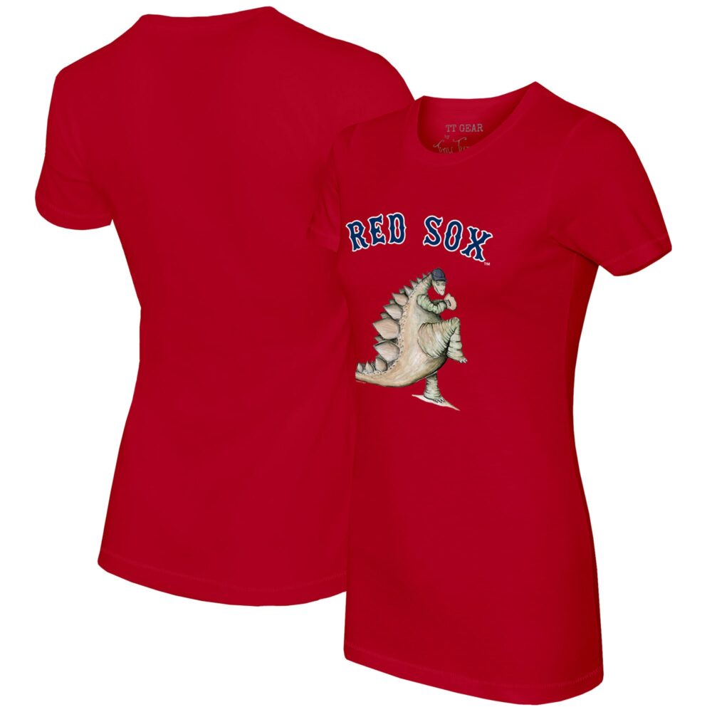 Women's Boston Red Sox Tiny Turnip Red Stega T-Shirt