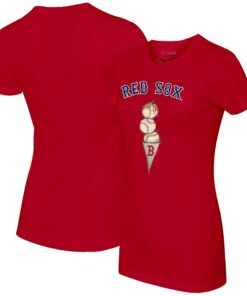 Women's Boston Red Sox Tiny Turnip Red Triple Scoop T-Shirt