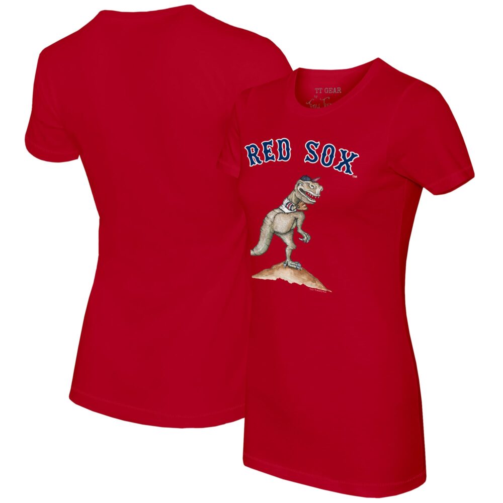 Women's Boston Red Sox  Tiny Turnip Red TT Rex T-Shirt