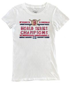 Women's Boston Red Sox Tiny Turnip White 2018 World Series Champions Stars & Stripes T-Shirt