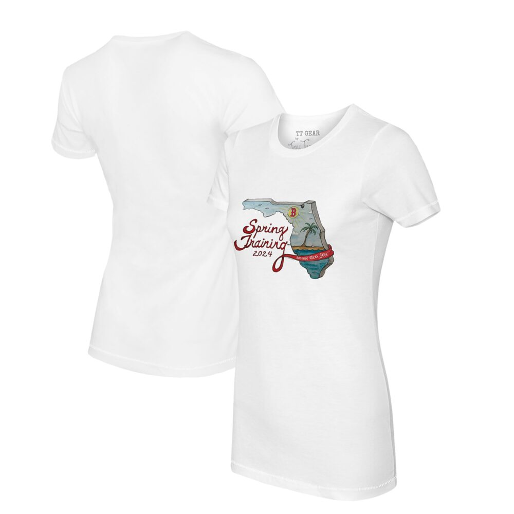 Women's Boston Red Sox Tiny Turnip White 2024 Spring Training Grapefruit League T-Shirt