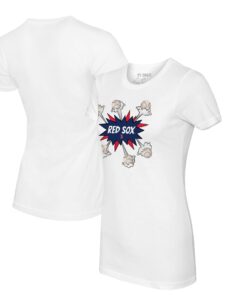 Women's Boston Red Sox Tiny Turnip White Baseball Pow T-Shirt