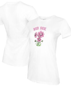Women's Boston Red Sox Tiny Turnip White Blooming Baseballs T-Shirt