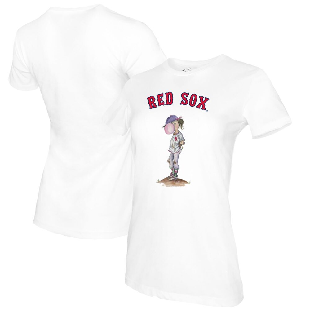 Women's Boston Red Sox Tiny Turnip White Bubbles T-Shirt