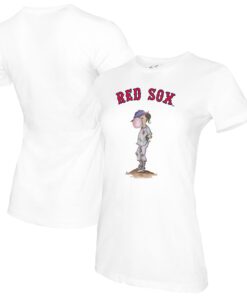 Women's Boston Red Sox Tiny Turnip White Bubbles T-Shirt