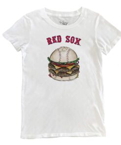 Women's Boston Red Sox Tiny Turnip White Burger T-Shirt