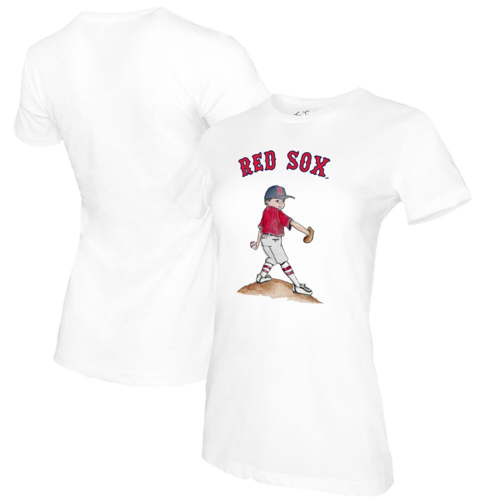 Women's Boston Red Sox Tiny Turnip White Clemente T-Shirt