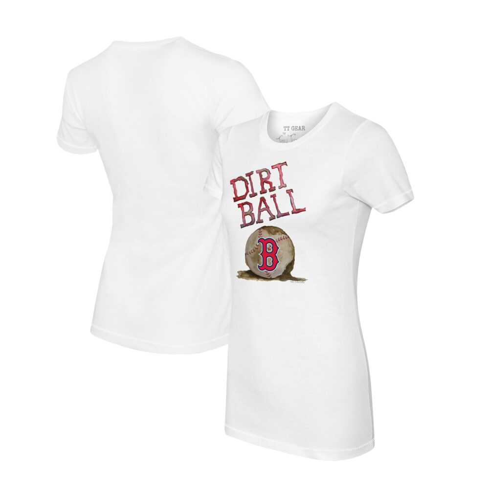 Women's Boston Red Sox Tiny Turnip White Dirt Ball T-Shirt