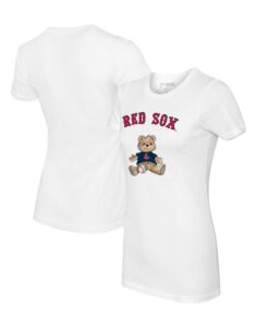 Women's Boston Red Sox Tiny Turnip White Girl Teddy T-Shirt