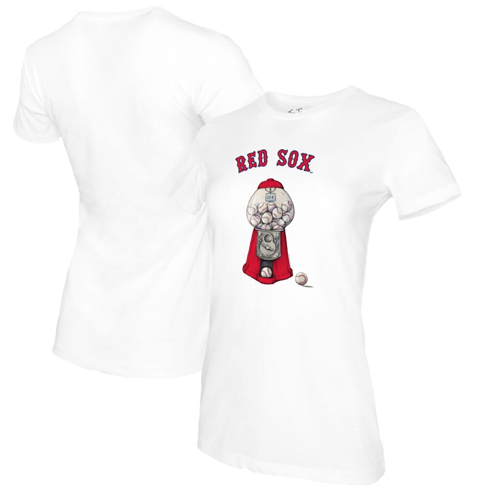 Women's Boston Red Sox Tiny Turnip White Gumball Machine T-Shirt