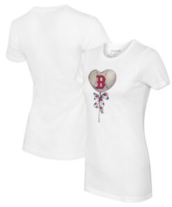Women's Boston Red Sox Tiny Turnip White Heart Lolly T-Shirt
