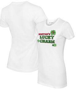 Women's Boston Red Sox Tiny Turnip White Lucky Charm T-Shirt
