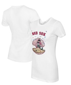 Women's Boston Red Sox Tiny Turnip White Mermaid T-Shirt