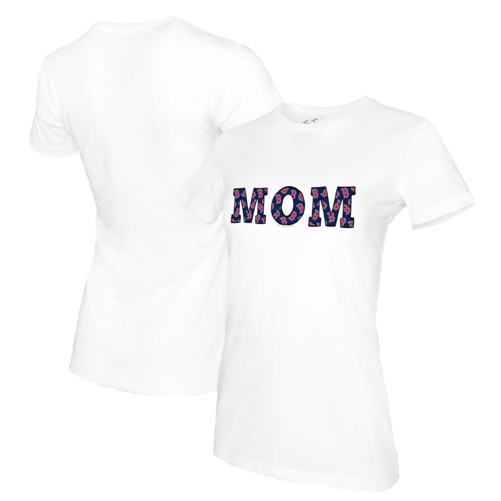 Women's Boston Red Sox Tiny Turnip White Mom T-Shirt