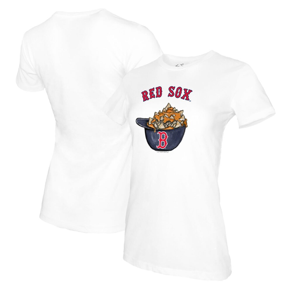 Women's Boston Red Sox Tiny Turnip White Nacho Helmet T-Shirt