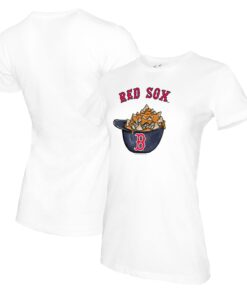 Women's Boston Red Sox Tiny Turnip White Nacho Helmet T-Shirt
