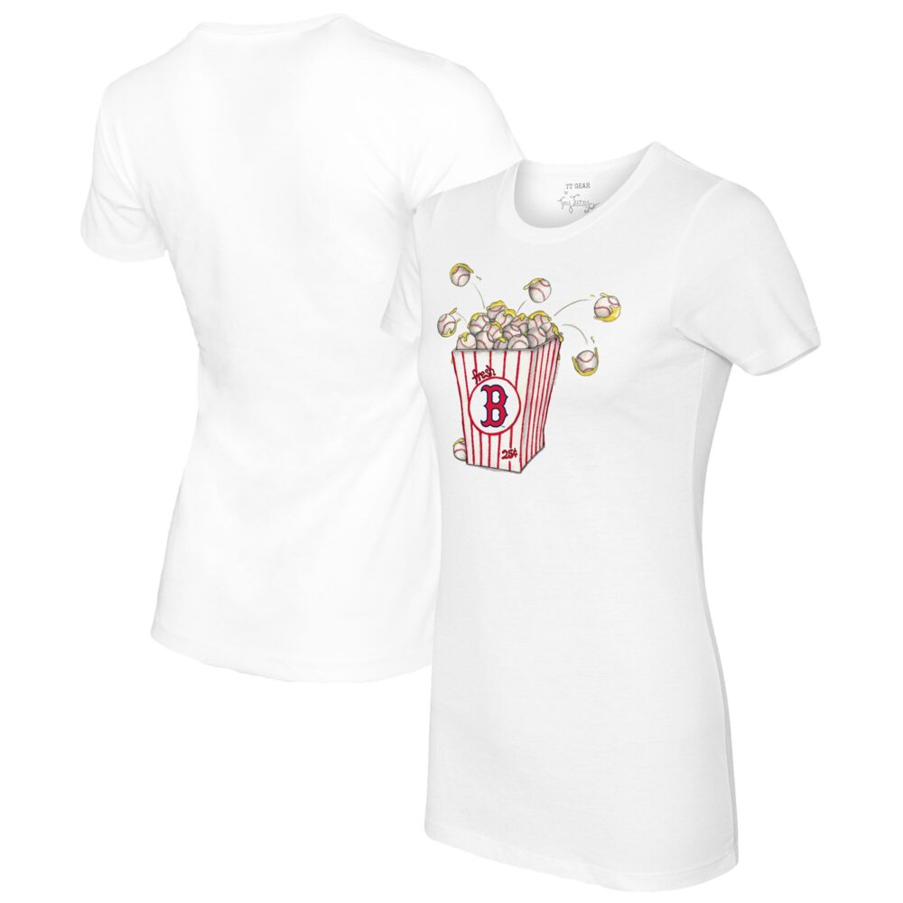 Women's Boston Red Sox Tiny Turnip White Popcorn T-Shirt