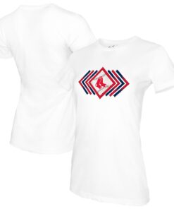 Women's Boston Red Sox Tiny Turnip White Prism Arrows T-Shirt