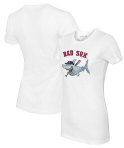 Women's Boston Red Sox Tiny Turnip White Shark Logo T-Shirt