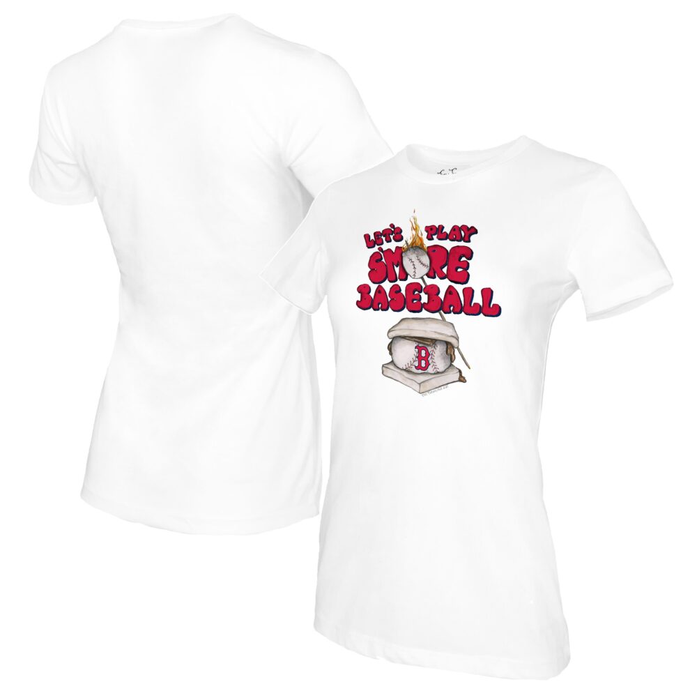 Women's Boston Red Sox Tiny Turnip White S'mores T-Shirt