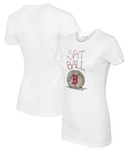 Women's Boston Red Sox Tiny Turnip White Spit Ball T-Shirt
