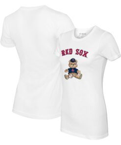 Women's Boston Red Sox Tiny Turnip White Teddy Boy T-Shirt