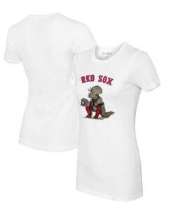 Women's Boston Red Sox Tiny Turnip White Triceratops T-Shirt