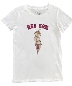 Women's Boston Red Sox Tiny Turnip White Triple Scoop T-Shirt