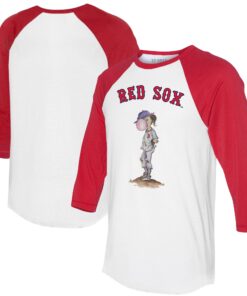 Women's Boston Red Sox Tiny Turnip White/Red Bubbles 3/4-Sleeve Raglan T-Shirt