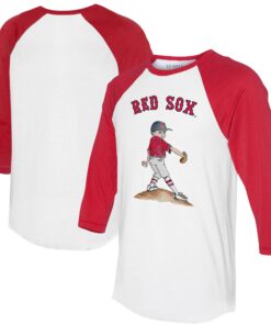 Women's Boston Red Sox Tiny Turnip White/Red Clemente 3/4-Sleeve Raglan T-Shirt