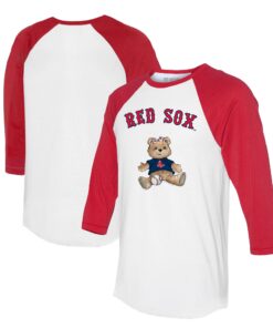 Women's Boston Red Sox  Tiny Turnip White/Red Girl Teddy 3/4-Sleeve Raglan T-Shirt