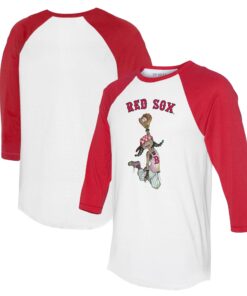 Women's Boston Red Sox Tiny Turnip White/Red Jada 3/4-Sleeve Raglan T-Shirt