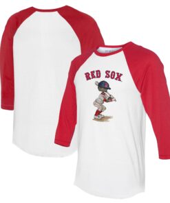 Women's Boston Red Sox Tiny Turnip White/Red James 3/4-Sleeve Raglan T-Shirt