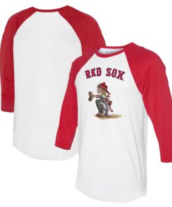 Women's Boston Red Sox Tiny Turnip White/Red Kate 3/4-Sleeve Raglan T-Shirt