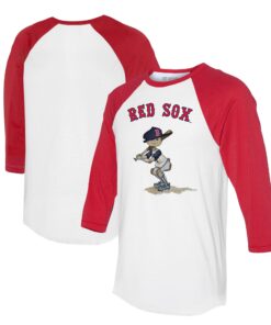 Women's Boston Red Sox Tiny Turnip White/Red Slugger 3/4-Sleeve Raglan T-Shirt