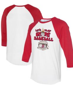 Women's Boston Red Sox Tiny Turnip White/Red Smores 3/4-Sleeve Raglan T-Shirt