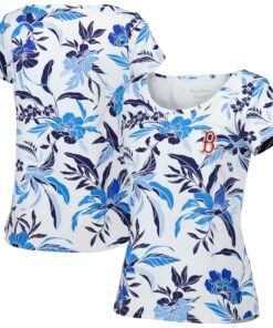Women's Boston Red Sox  Tommy Bahama White Aubrey Romantic Blooms IslandZone T-Shirt
