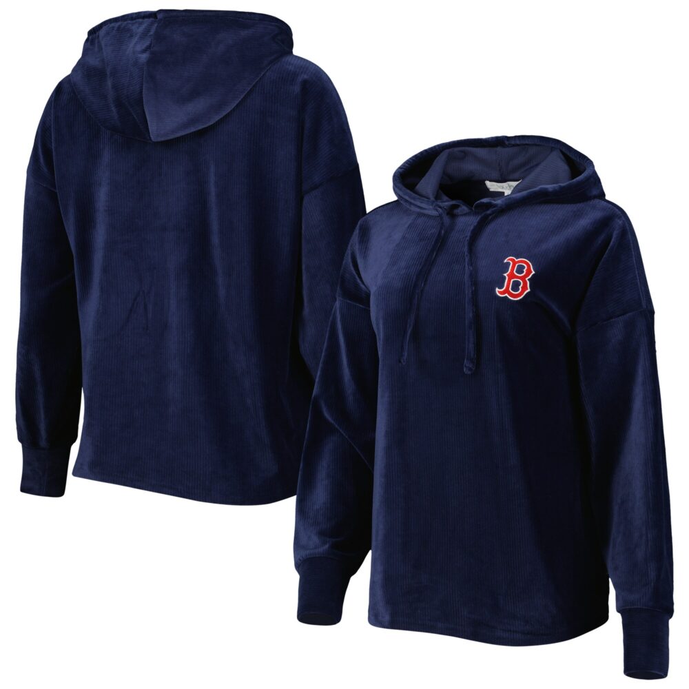 Women's Boston Red Sox Touch Navy End Line Pullover Hoodie